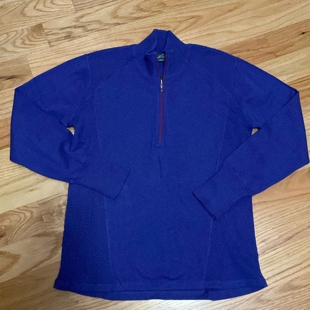 Eddie Bauer 1/2 Zip Pullover Sweater Shirt Womenβs Orient Blue Sz XXL Layering
